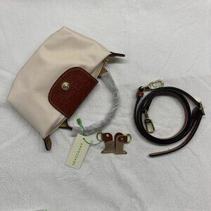 Longchamp Crossbody Bag in Cream and Brown